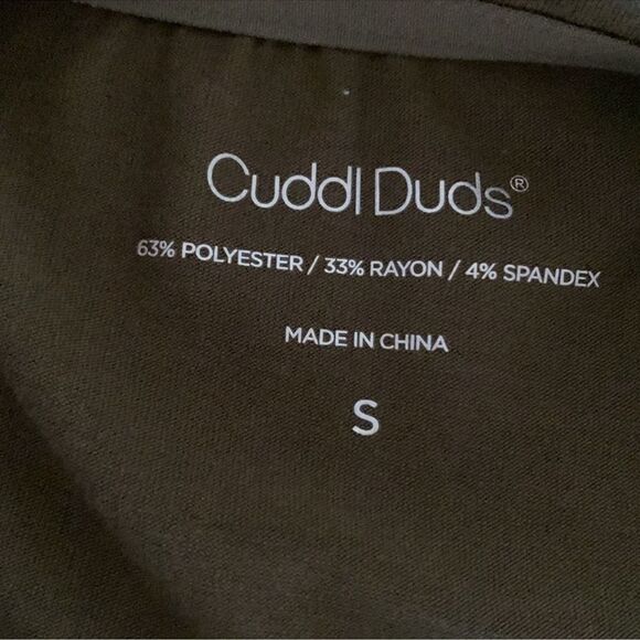 Cudl Duds Olive Green Lightweight Long Sleeve Crew Neck Shirt Size Small - Picture 3 of 3